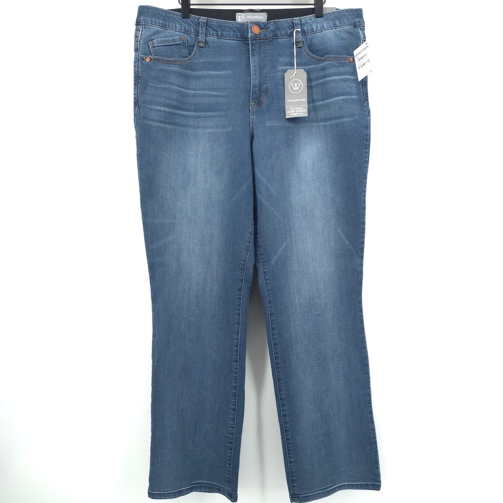 Wit & Wisdom Ab Solution Luxe Touch Straight Leg Women Jeans 18 Blue - NWT
